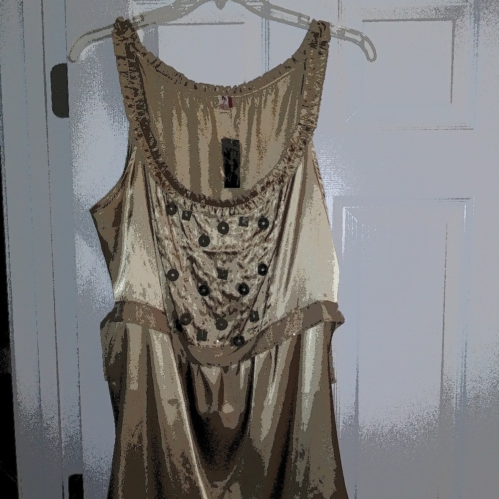 New Ladies Taupe Coin Top Size 18/20